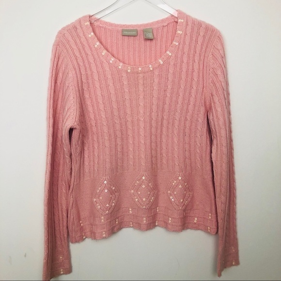 Field gear pink‎ knit sweater with sequence… - Picture 1 of 6